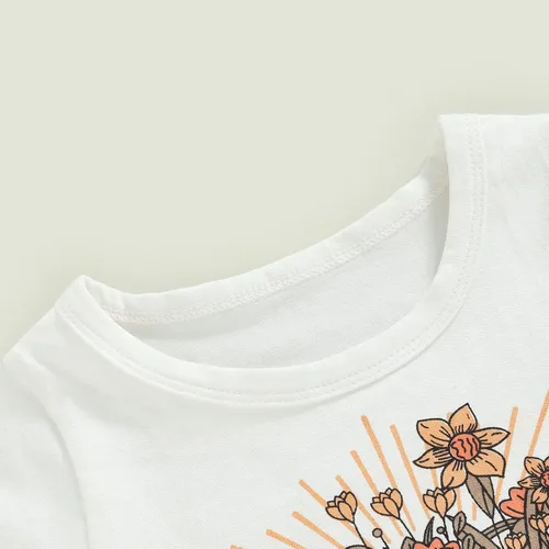Vista 19 de Conjunto de ropa de bebé occidental para niñas, con estampado de vaca, pantalón y diadema