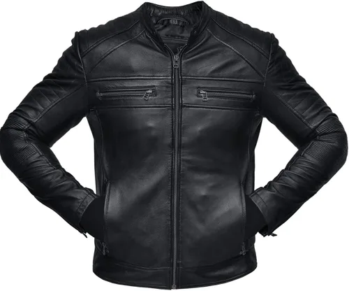 Vista 3 de Mens Biker Vintage Antique Brown Cafe Racer Real Leather Jacket