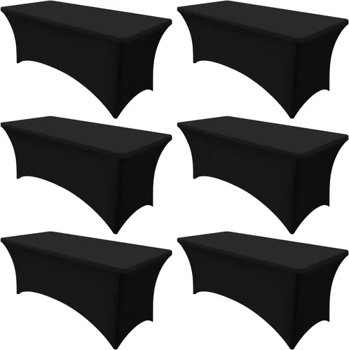 Vista 42 de Smiry Paquete de 2 manteles de elastano de 6 pies, manteles elásticos ajustables extensibles, lavables y sin arrugas, cubiertas rectangulares de Rojo