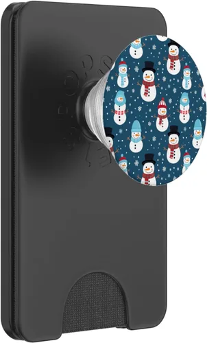 Vista 7 de Lindos muñecos de nieve vintage, Navidad, vacaciones, invierno, tema, muñeco de nieve, PopSockets estándar PopGrip