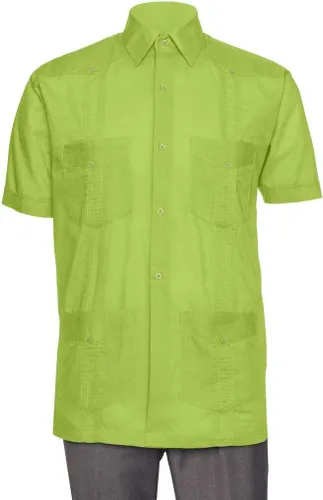 Vista 6 de Camisa Guayabera de manga corta - para hombre con aspecto de lino cubano
