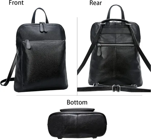 Vista 3 de Heshe Mochila de piel vintage casual para mujer para damas y niñas