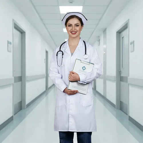 Vista 6 de Disfraz de científico médico para mujeres y hombres, para Halloween, manga de botón blanco, abrigos de laboratorio, unisex, accesorios de enfermera