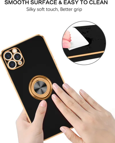 Vista 9 de BENTOBEN Funda para iPhone 11 Pro Max, funda para teléfono iPhone 11 ProMax, ajuste delgado, soporte de anillo con soporte de soporte, protección a