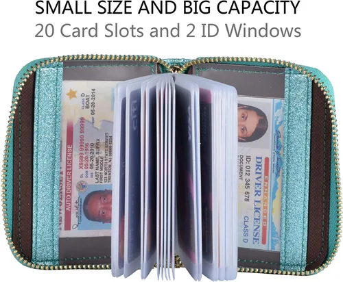Vista 4 de Tarjetero de piel para tarjetas de crédito y carnet de identidad, con tecnología RFID, para mujer