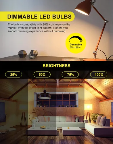 Vista 4 de Bombilla LED R14 4W E26 Base 2700K Blanco Cálido Regulable Mini LED Reflector Bombilla 40W Equivalente 400 Lúmenes 4 Pack