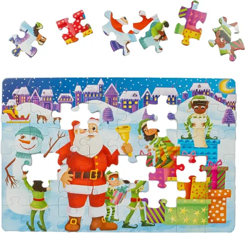 Vista 5 de Upbounders Santa's Helper's - Rompecabezas navideño de 48 piezas para niños, 4+