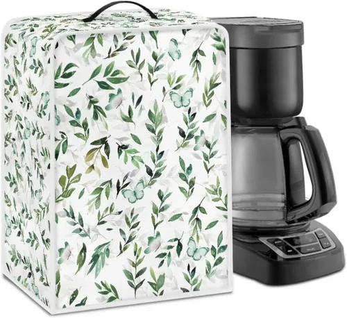 Vista 73 de Funda para cafetera, poliéster, azul, se adapta a la mayoría de máquinas de café estándar, protector resistente al polvo, huellas dactilares