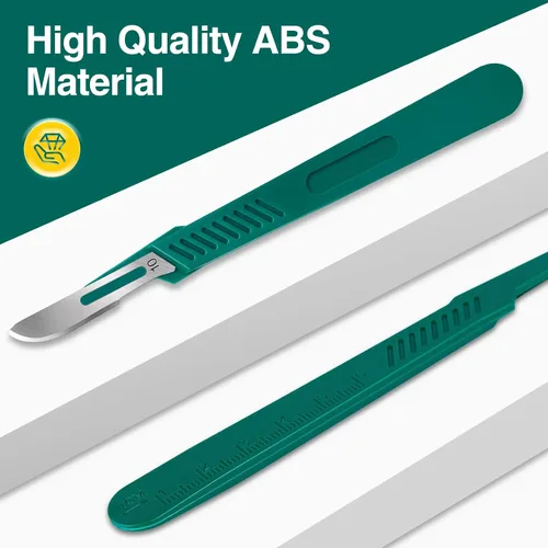 Vista 6 de 20 PCS Cuchillas de Bisturí con Bisturíes #10 Cuchillas Quirúrgicas, Cuchillas Desechables con Cubierta Protectora, Cuchilla de Mango de 20 piezas