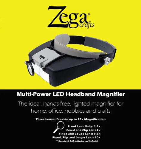 Vista 7 de Zega Crafts - Lupa para diadema con 3 lentes de aumento de profundidad múltiple y luz de trabajo desmontable