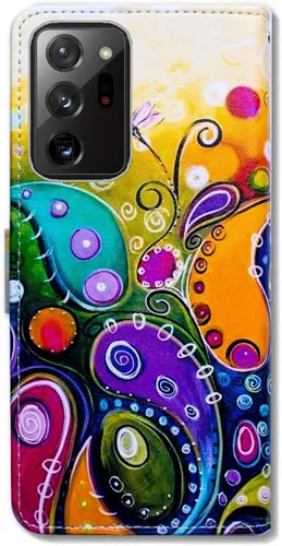 Vista 7 de Bcov Funda de piel con tapa para Samsung Galaxy Note 20 Ultra 5G, libélula, ranura para tarjetas, soporte magnético, para Note 20 Ultra