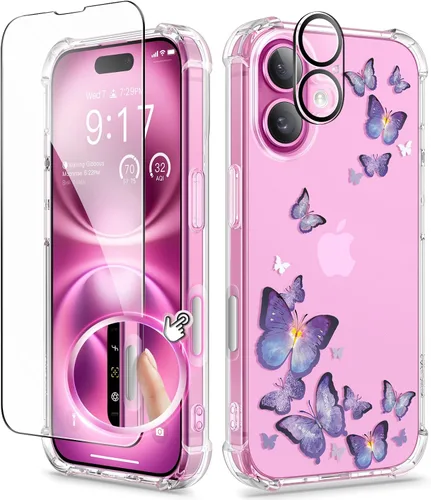 Vista 114 de GVIEWIN - Funda para iPhone 11 con protector de pantalla + protector de lente de cámara, cubierta protectora transparente suave de poliuretano