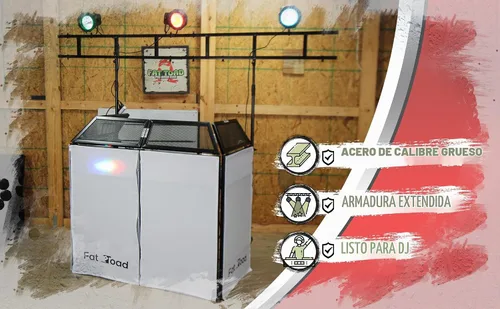 Vista 8 de FAT TOAD Cabina de DJ con paquete de soporte de armadura de iluminación de 8 pies (Serie QuickFOLD) – Fachada plegable con cubierta de scrim