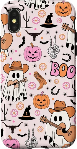 Vista 5 de Spooky Ghost Cowboy Cute Halloween Boo Western Retro Pastel Case for iPhone 17