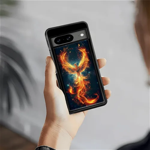 Vista 1470 de Compatible con Google Pixel 4A 5G Mobile Case Creative Acrylic Panel trasero Silicona Protección Grip especialmente diseñado para Google Pixel 4A 5G