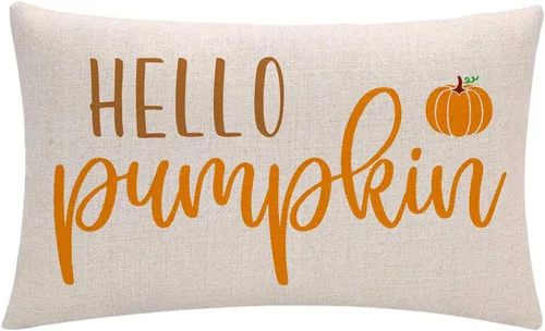 Vista 9 de 7COLORROOM Fundas de almohada Happy Thanksgiving Cosecha de otoño (negro, 12 x 20 pulgadas)