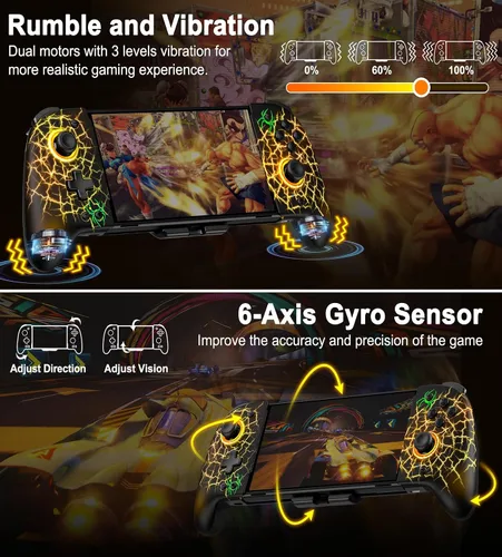 Vista 7 de Gamtoure Switch Controller Wireless for Nintendo SwitchOLED, Handheld One-Piece Switch Controller Replacement for Joy con, with Hall Effect