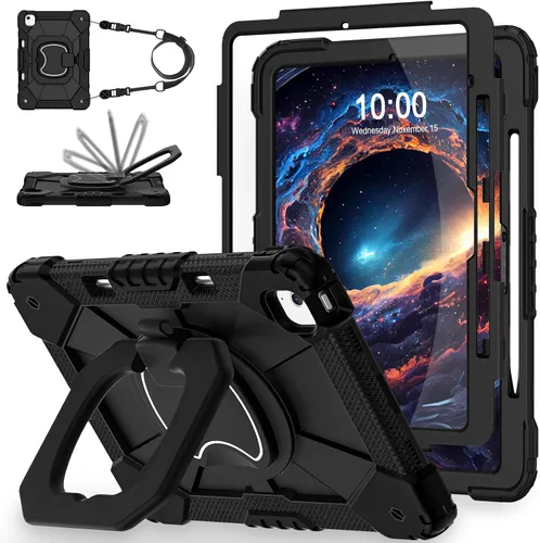Vista 14 de WESOROL Funda para iPad Air de 13 pulgadas M4/M3/M2 2026/2025/2024 con soporte para lápiz, protector de pantalla, soporte giratorio de 360°, funda