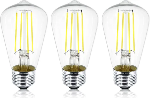 Vista 28 de Bombilla LED E26 de 7.3 pulgadas, 6 W, regulable, bombillas Edison blancas suaves de 2700 K, 800 lm, igual a 80 W, tubular T10 T9, bombilla larga