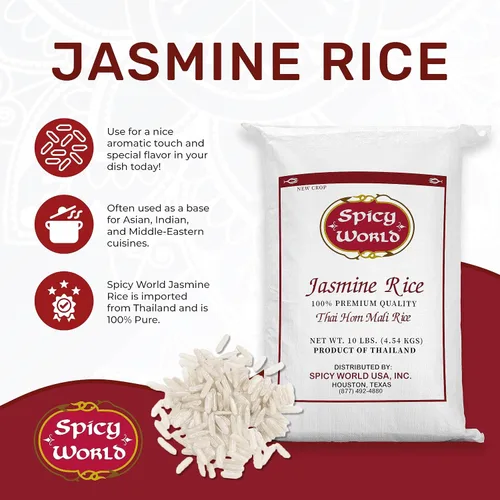 Vista 8 de Puro arroz Jasmine de Tailandia Spicy World, bolsa de 10 libras