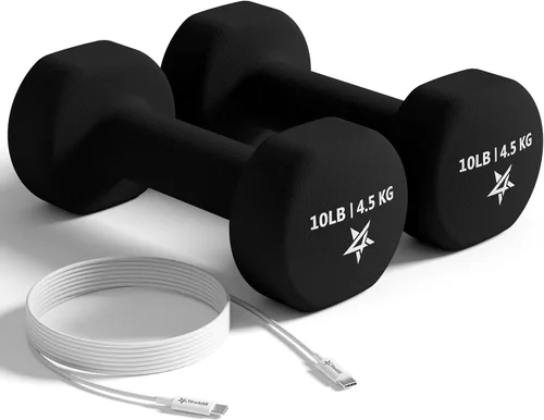 Vista 29 de Yes4All Neoprene Dumbbells, Pairs and Sets with Rack for Home Workouts A. Púrpura