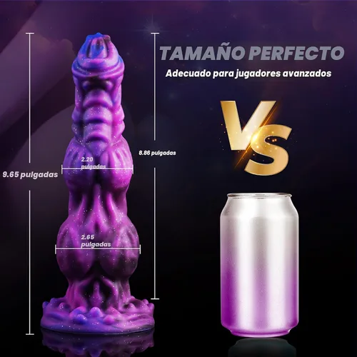 Vista 5 de Consolador Monstruo Fantasía Caballo de 9.6 pulgadas con 2 Nudos Grandes, Consoladores de Nudo Enorme Gruesos Estilo Perro Dragón con Ventosa