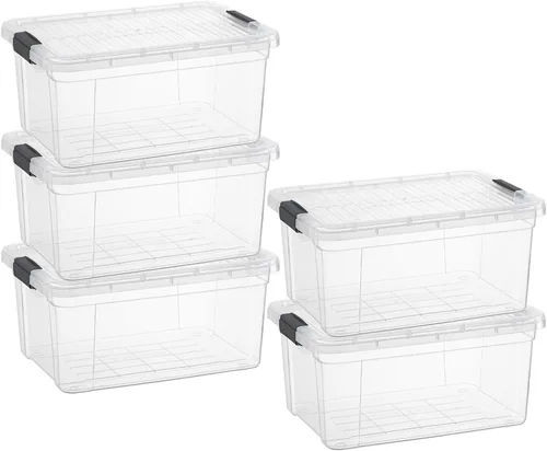 Vista 47 de Superio Mini contenedor de almacenamiento de plástico para crayón, suministros de arte y estuche de costura, organizador pequeño apilable