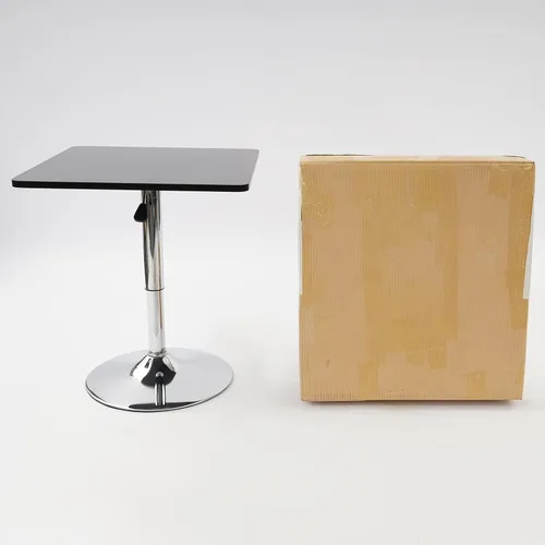 Vista 8 de Mesa de bar, mesa de bar cuadrada, para bebidas, café, mesa moderna, altura ajustable, mesa giratoria de 360°, mesa de cóctel alta, mesa de bistró