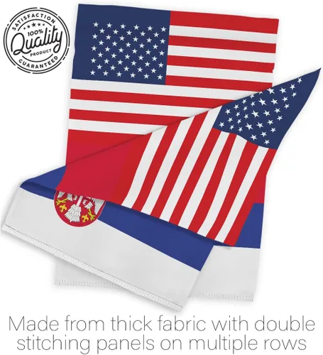 Vista 7 de Bandera de la Amistad de la Copa del Mundo de Serbia de Estados Unidos, asta de bandera de arte de pared para exteriores, decoración al aire libre