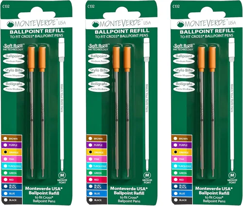 Vista 7 de Monteverde Recambios de bolígrafo suave USA para adaptarse a bolígrafos cruzados, punta media, tinta negra, paquete de 6 – Solución de escritura