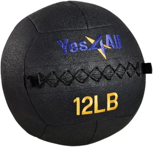 Vista 4 de Yes4All Bola de pared, bola de arena de hierro con peso de cuero suave para ejercicio multifuncional dinámico, 6 libras - 30 libras