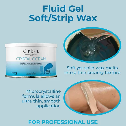 Vista 4 de Colección de bandas de cera Cirépil Hypoallergenic & rosin-free strip wax for sensitive skin - Unscented professional hair removal for legs, arms