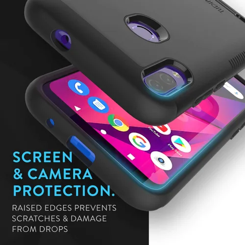 Vista 6 de TUDIA Merge - Carcasa rígida de doble capa para BLU Vivo X6/G60/v70 (negro mate)