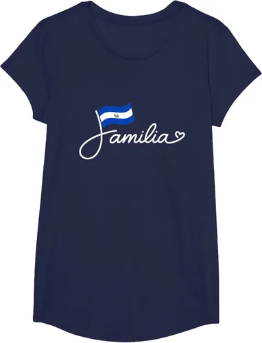 Vista 27 de El Salvador Familia - Camiseta con texto en inglés "La Familia de la Bandera Salvadoreña