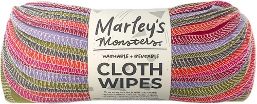 Vista 13 de Marley's Monsters Toallitas de tela reutilizables, paquete de 24 unidades, lavables, de algodón, sin papel (Ártico)