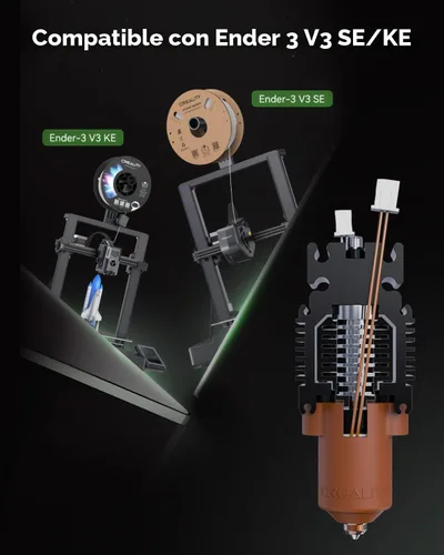 Vista 8 de Creality Ender 3 V3 SE/3 V3 KE - Kit de boquilla de intercambio rápido, compatible con alta temperatura de 572.0 °F, impresión de alta velocidad