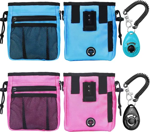 Vista 8 de STMK Bolsa de golosinas para perros, kit de entrenamiento de clicker para perros, bolsa de entrenamiento para perros para entrenamiento, 3 formas
