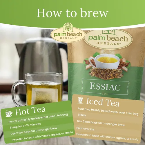 Vista 5 de Palm Beach Medicinal Herbs Essiac Tea - Auténtica mezcla de hierbas Essiac para apoyo inmunológico, desintoxicante y de bienestar, sin cafeína, sin