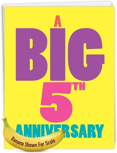 Vista 8 de NobleWorks - Tarjeta de felicitación de aniversario de 5ª boda grande de 8.5 x 11 pulgadas - Matrimonio de 5 años con sobre para hombres, mujeres