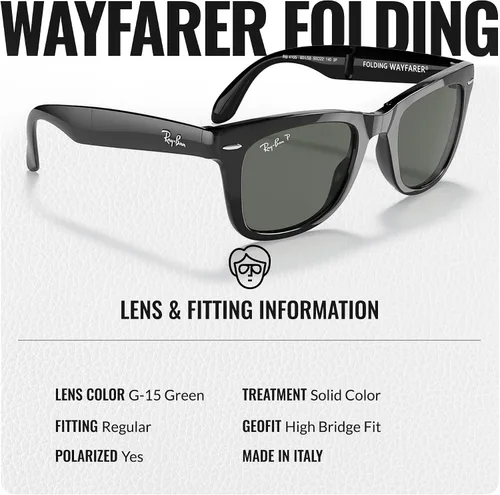 Vista 11 de Ray-Ban RB4105 WAYFARER FOLDING CLASSIC - Gafas de sol de forma cuadrada con kit oficial de gafas