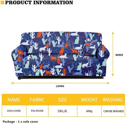Vista 2 de GOSTONG Funda de sofá con estampado de telarañas de murciélago para Halloween, funda elástica para sofá, protector de muebles para sala de estar