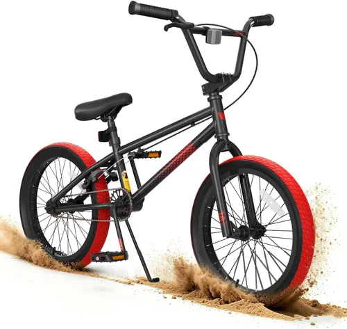 Vista 18 de KORIMEFA Bicicleta BMX Freestyle 18 20 pulgadas para niños y niños, bicicleta de trucos para 7-12 años, pernos Pro/Guro a elegir, marco de acero