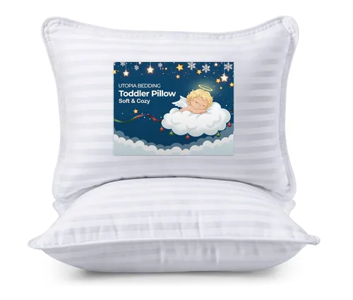 Vista 10 de Utopia Bedding Almohada juvenil (blanco, paquete de 2), almohada infantil de 16 x 22 pulgadas para dormir, funda de mezcla de algodón suave