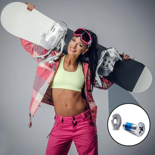 Vista 7 de Adnee Juego de 64 tornillos de fijación de snowboard – Tornillos de montaje para snowboard con arandelas de tornillo para snowboard – Tornillo