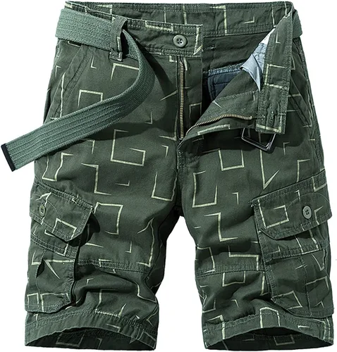 Vista 19 de Men Cargo Shorts Classic Fit Lightweight Ripstop Pants Tactical Outdoor Work Short Trousers with Multi Pocket