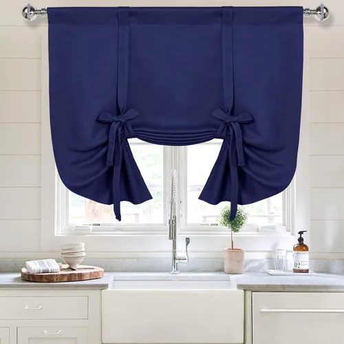 Vista 29 de DWCN Cortinas Opacas - Persiana Enrollable con Lazos para Ventana, Aislamiento Térmico, Oscurecimiento de Habitación, Cortinas con Bolsillo