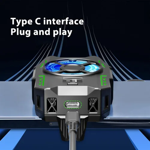Vista 5 de Phone Cooler with Dual Semiconductor Cooling Chips, Wireless Mobile Phone Radiator, LED Temperature Display and 3 - Speed Fan for Gaming Streaming