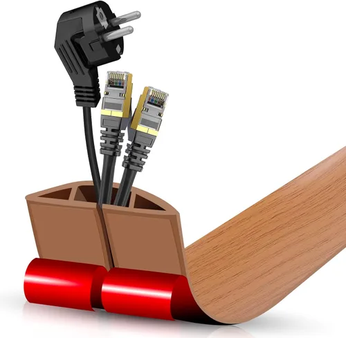Vista 34 de Cubierta autoadhesiva para cables de suelo, gestión de cables de 3.3 pies, protector de tira de extensión para cables, evita tropiezos de cables