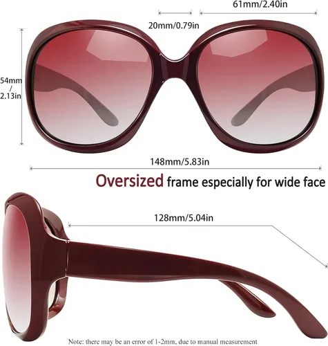 Vista 143 de Joopin Lentes de sol de gran tamaño para mujer, polarizados, grandes, para conducción, protección UV, grandes sombras