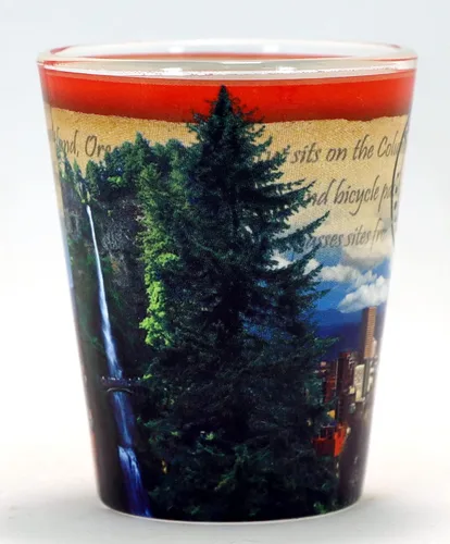 Vista 2 de Portland Oregon - Vaso de chupito con diseño de sello